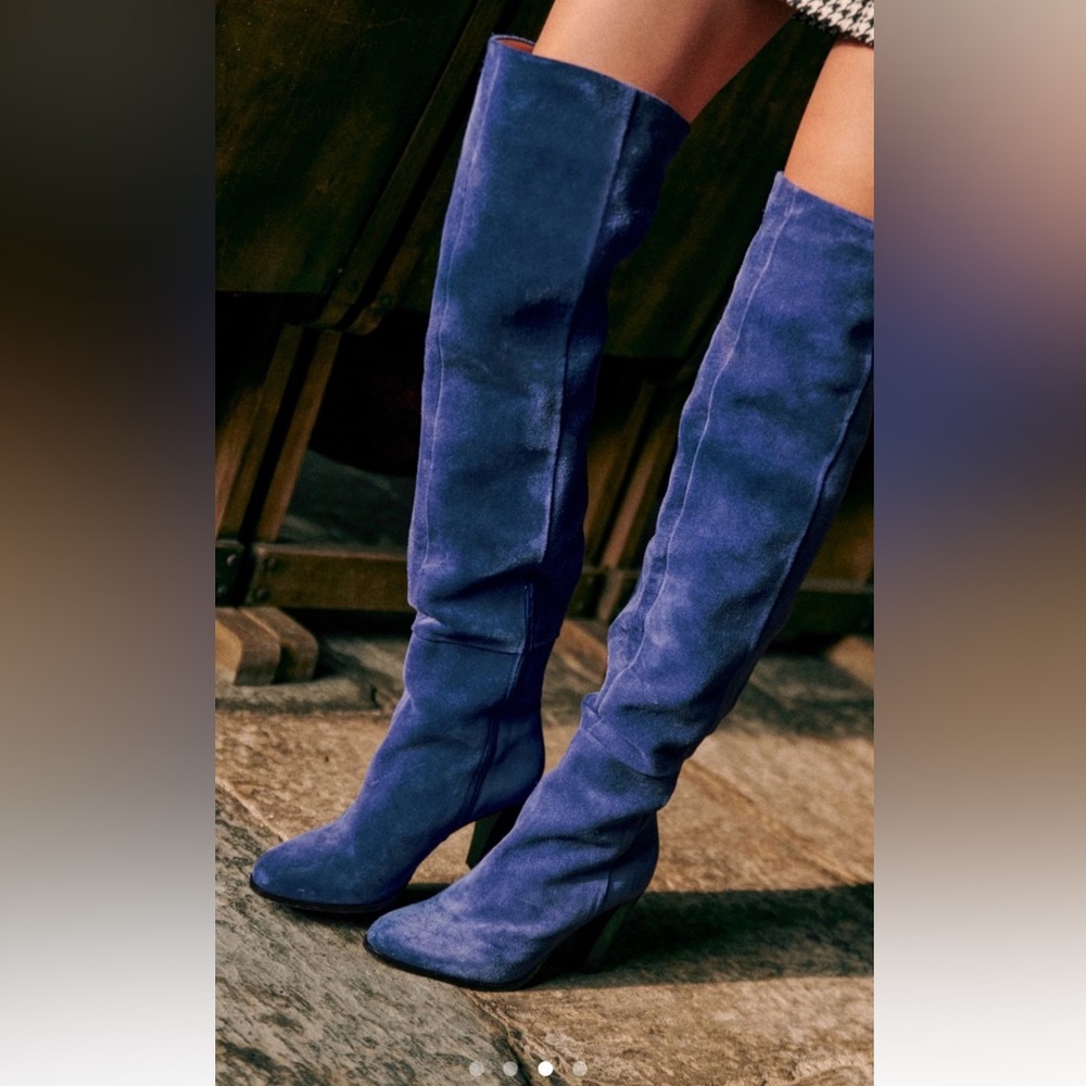 Sezane Over the Knee Boots - Electric Blue - Picture 3 of 8